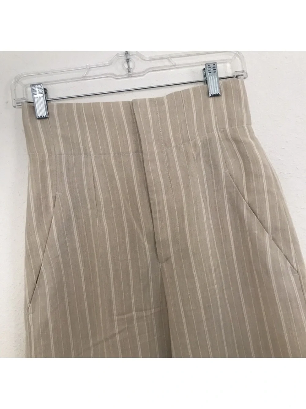 Zara  Striped High Waisted Linen Pants